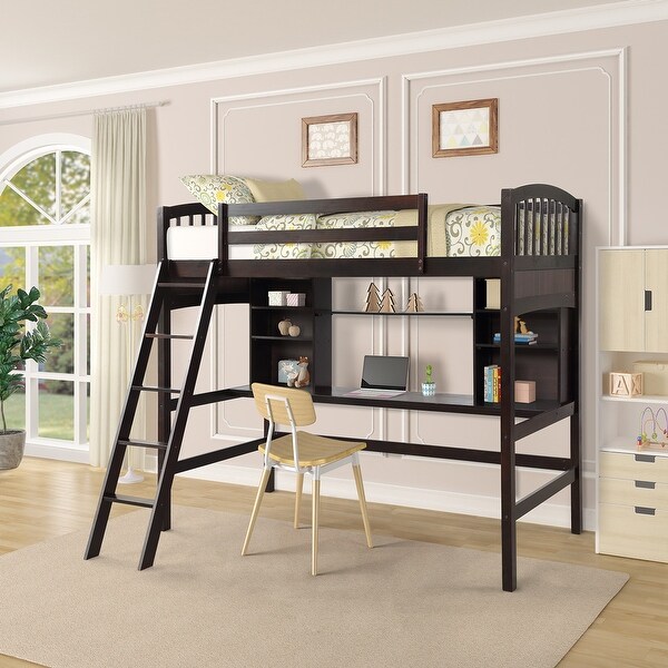twin size loft bed with storage