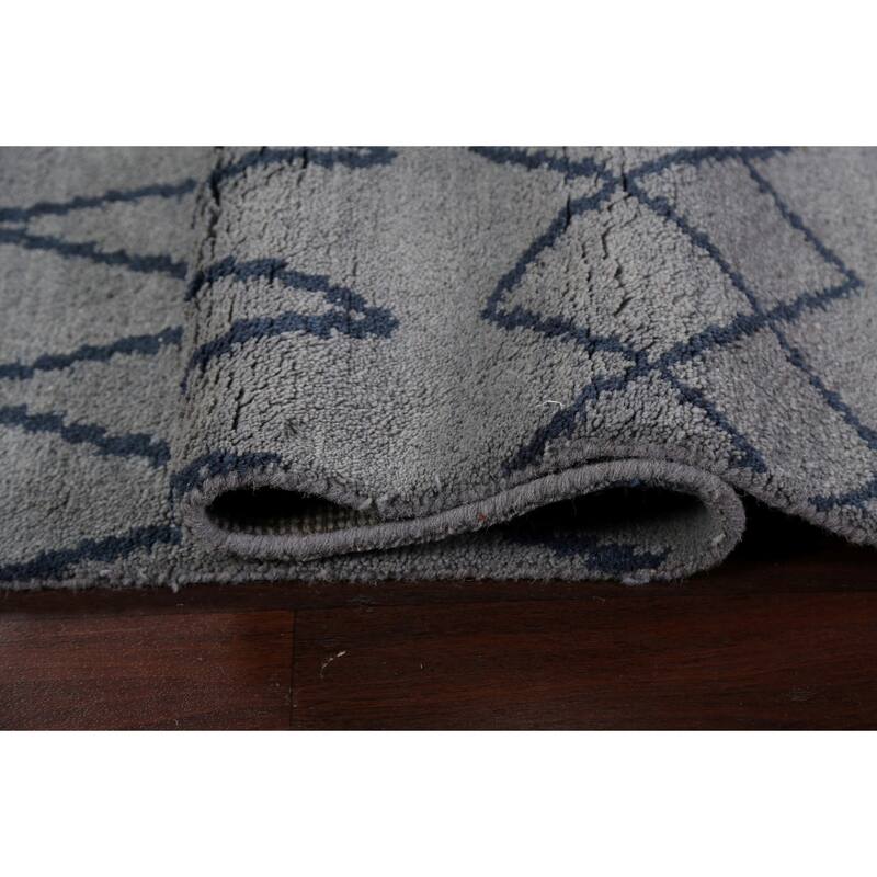 Modern Tribal Abstract Oriental Wool Area Rug Handmade Foyer Carpet - 5'1" x 8'3"