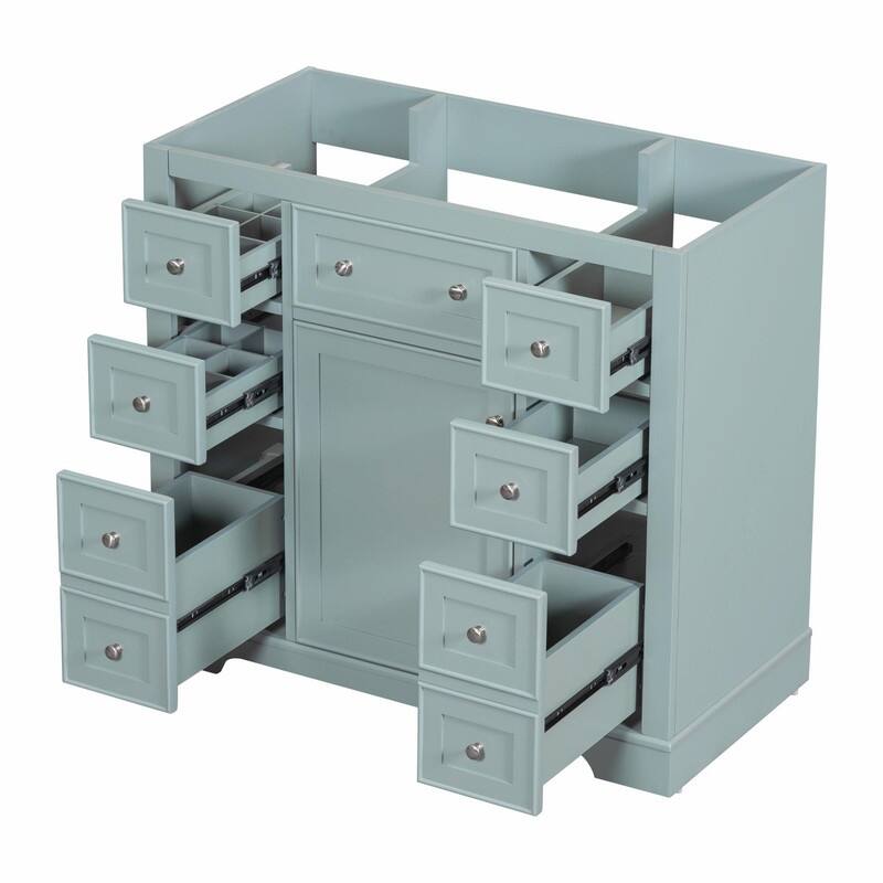 36" Bathroom Vanity with Sink Combo: Cabinet, Six Drawers