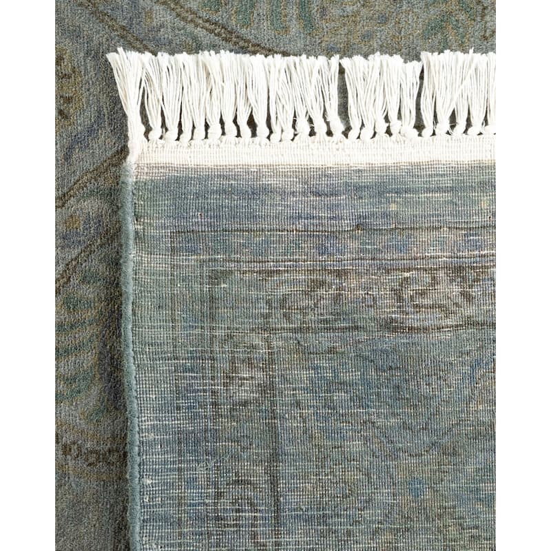 Overton Hand Knotted Wool Vintage Inspired Modern Contemporary Overdyed Gray Area Rug - 6' 1" x 9' 0"