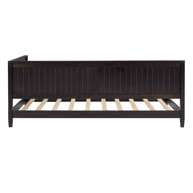 Mid-Century Modern Twin Size Wood Daybed/Sofa Bed in Espresso