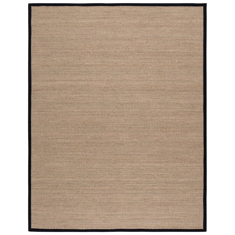 SAFAVIEH Natural Fiber Lovie Farmhouse Seagrass Rug - 9' x 12' - Natural/Black