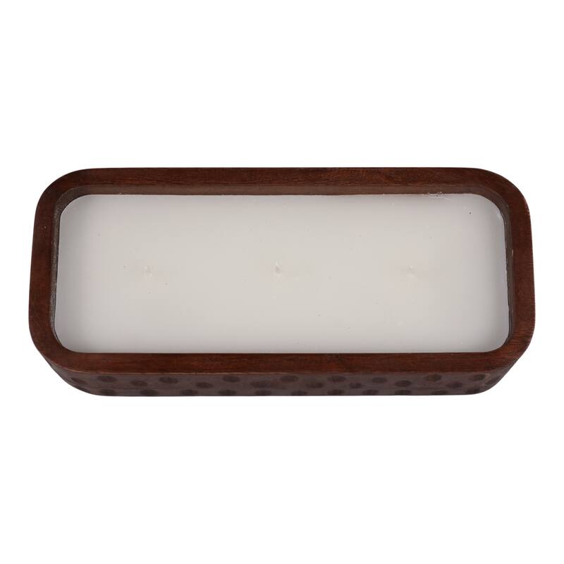 Decorative Vanilla Scented Mango Wood Candle - 10", Brown - 9.5"
