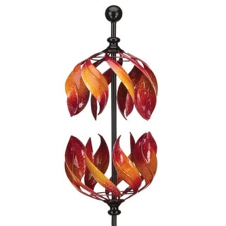 Vertical Wind Spinner - Double Flame - 11.5"X11.5"X65.75"