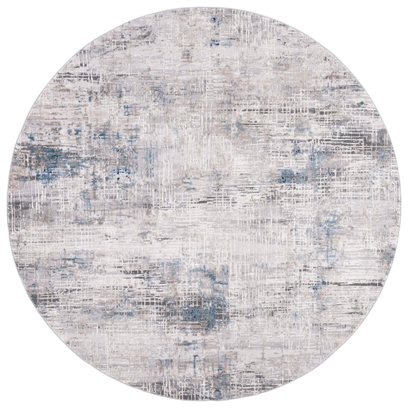 SAFAVIEH Vogue Claudia Modern Abstract Rug - 6'7" Round - Blue/Grey