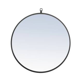 Strick & Bolton Patti Metal 24-inch Round Mirror with Decorative Hook
