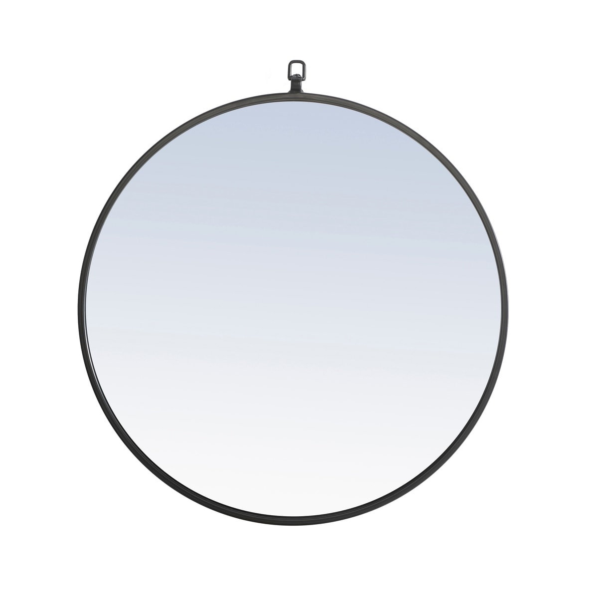 Strick & Bolton Patti Metal 24-inch Round Mirror with Decorative Hook