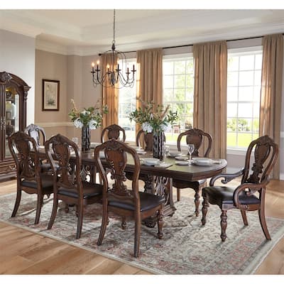 5 PCS Dining Table w Extension Leaf and 4x Side Chairs