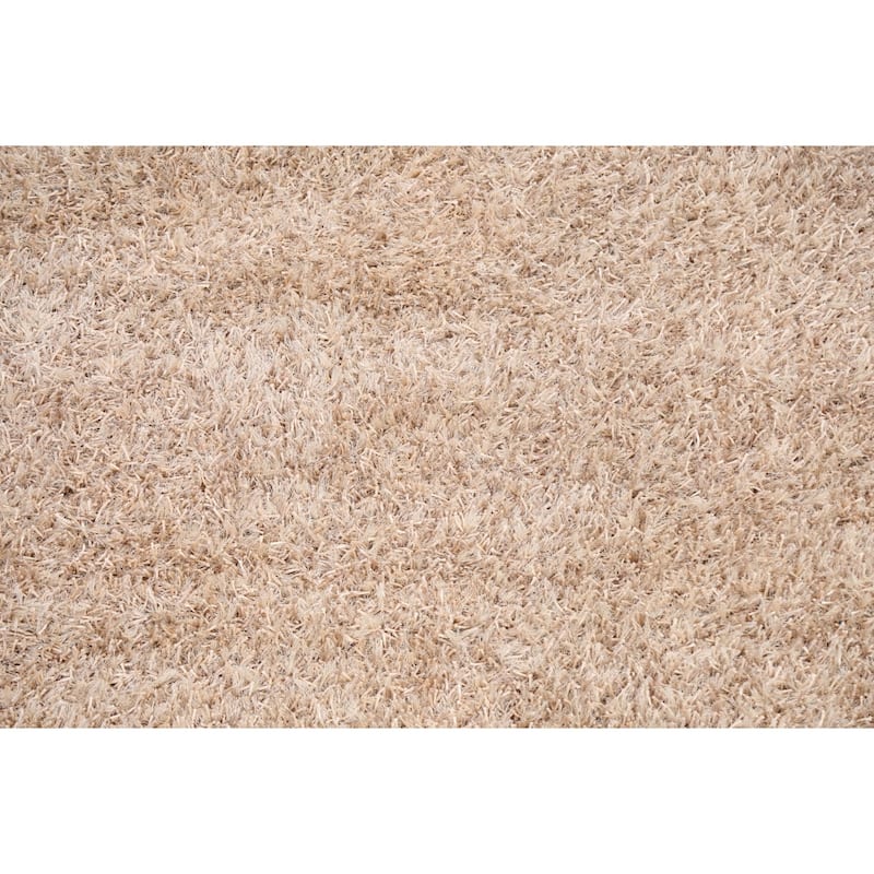 Contemporary Plush Shaggy Oriental Area Rug Hand-tufted Foyer Carpet - 5'5" x 7'3"