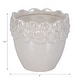 preview thumbnail 27 of 32, Plant Pot - Ivory Ceramic Round Iridescent Floral Crown, 6"
