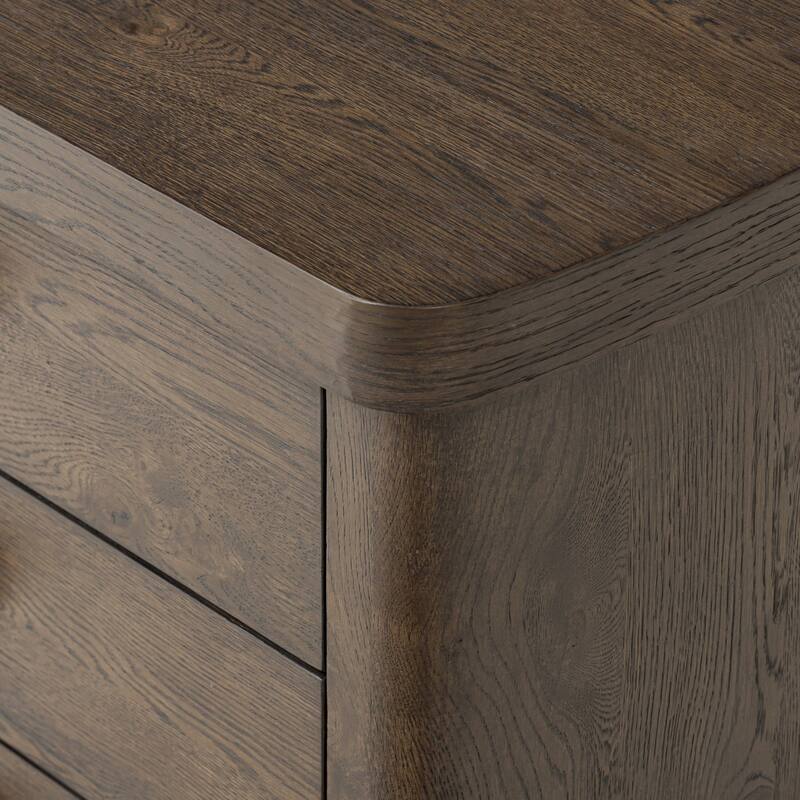 Cater Nightstand-Rustic Brown Oak Veneer