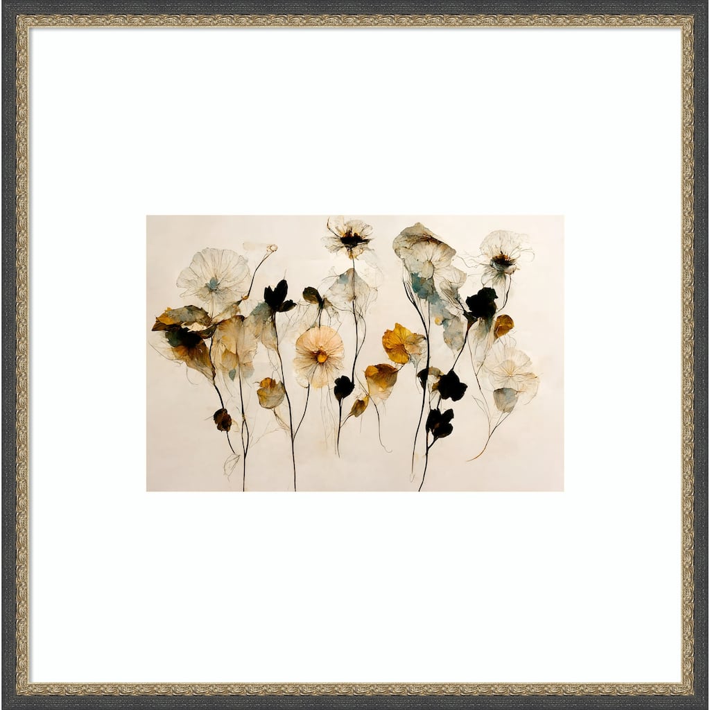 Beautiful Dry Flowers by Treechild Wood Framed Wall Art Print