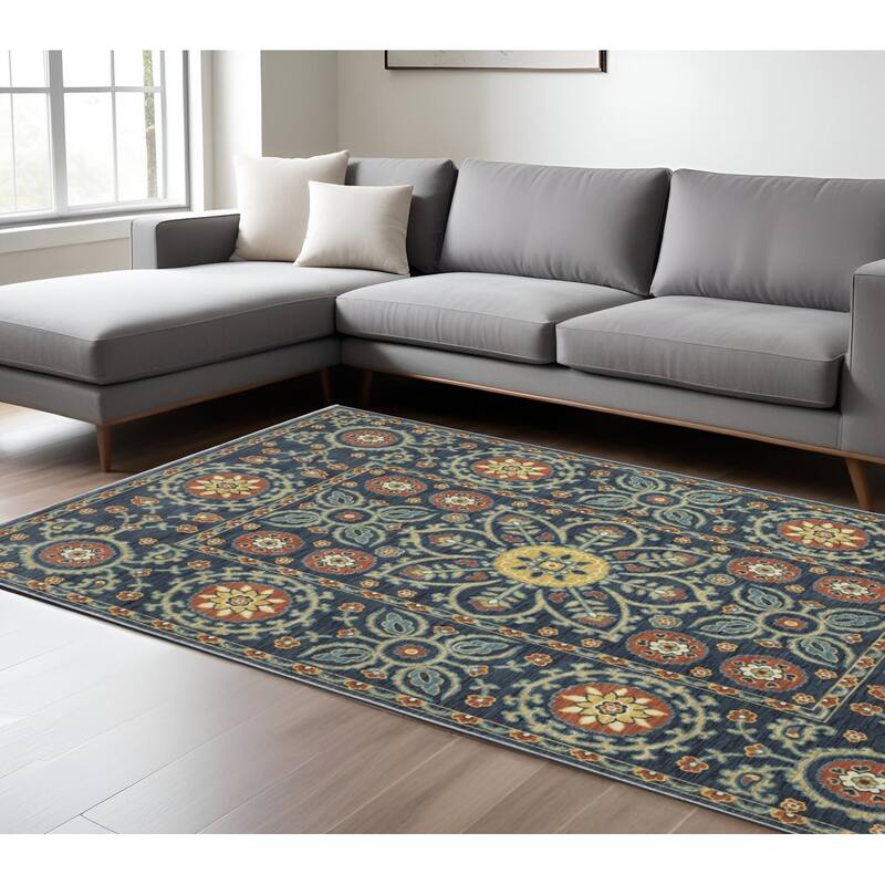 HomeRootsMedallion Traditional Runner Area Rug - 155.12' X '118.11' X '0.32