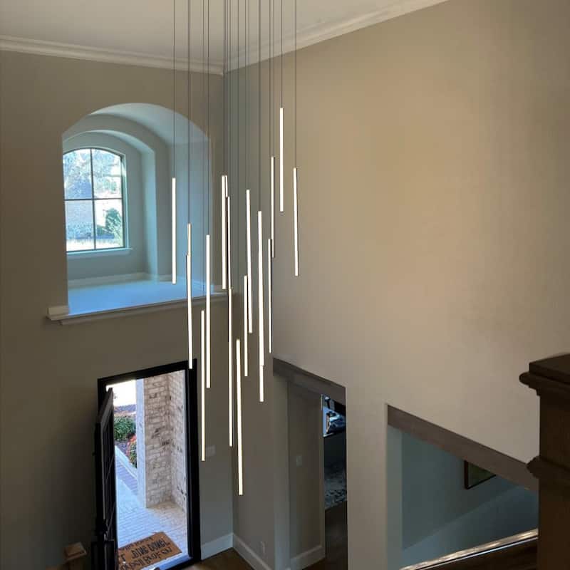 8/12/18-Light Dimmable Integrated LED Chandelier Linear Kitchen Island Light