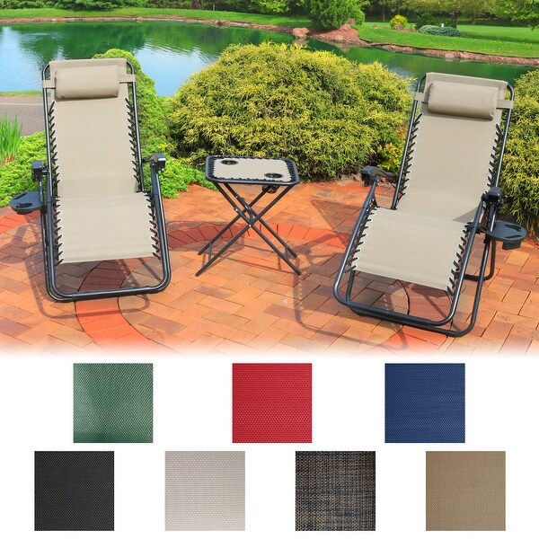 Sunnydaze Zero Gravity Furniture, Choose 2 Chairs and 1 Side Table or Side Table ONLY