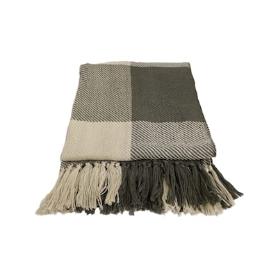 Home&Manor Handcrafted Wool & Cotton Throw Blanket