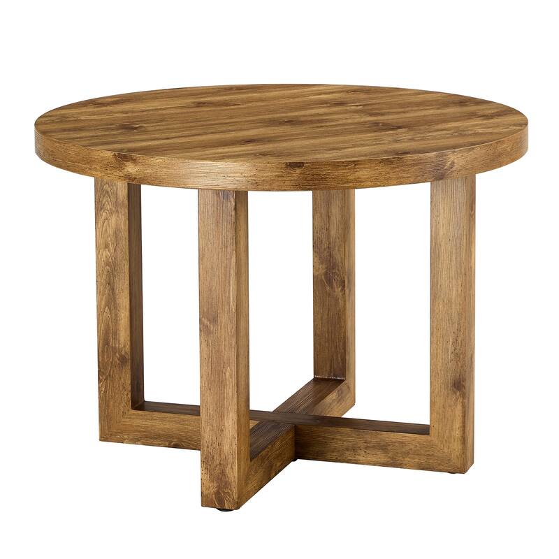 Modern And Practical Circular Dining Table. Made Of Mdf Tabletop And Wooden Mdf Table Legs