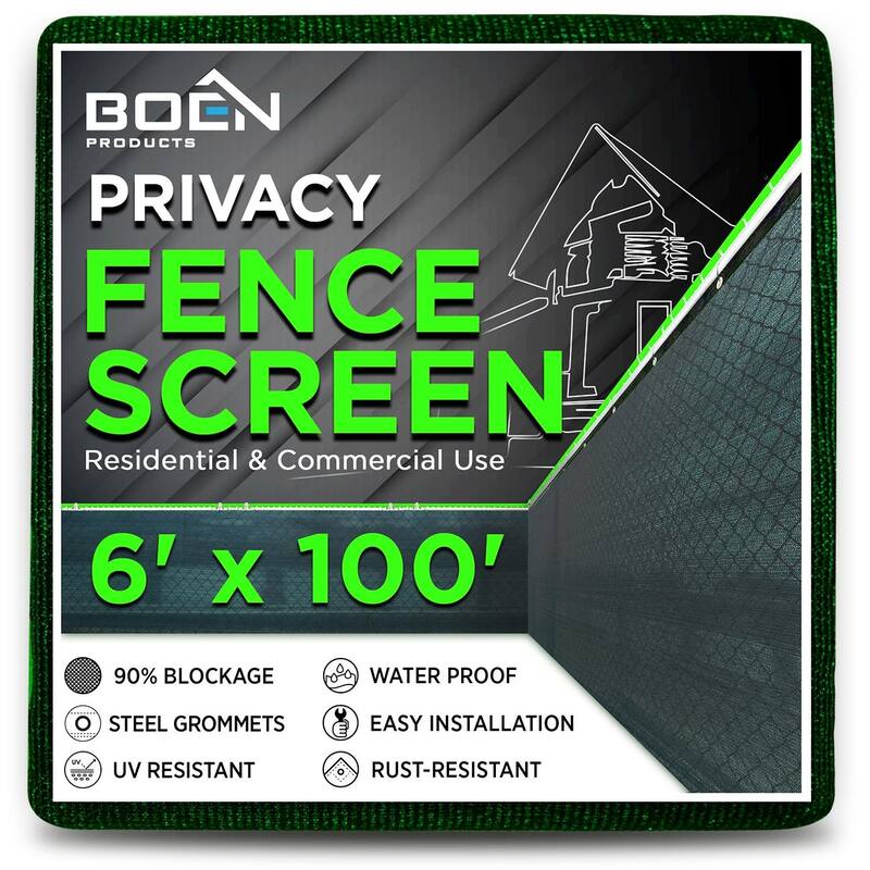 Boen Privacy Netting Green 6' x 100', w/ Reinforced Grommets