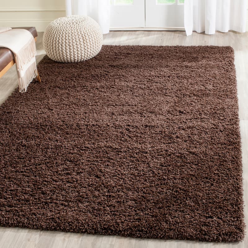 SAFAVIEH Laguna Shag Verdiana Solid Color 2-inch Thick Rug. - 4' x 6' - Brown - Rectangle