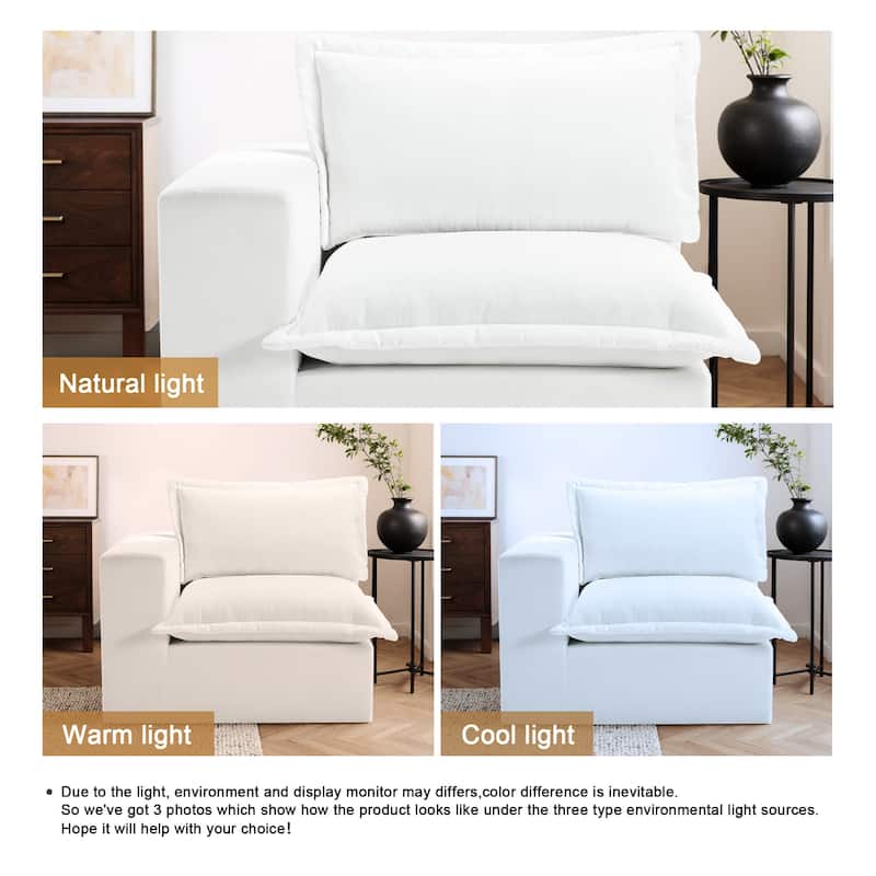 42"W Chenille Upholstered No Assembly Corner Chair