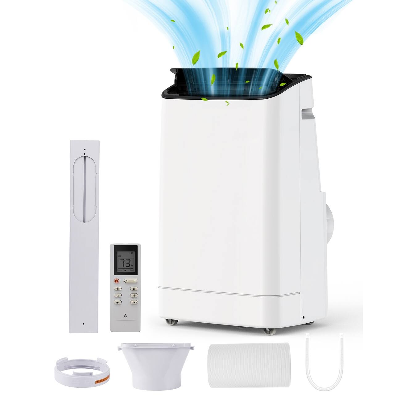 3-in-1 Quiet Portable AC, 14,000 BTU & Covers 750 Sq Ft, White Unit with Dehumidifier Fan Remote Sleep Mode & 24H Timer