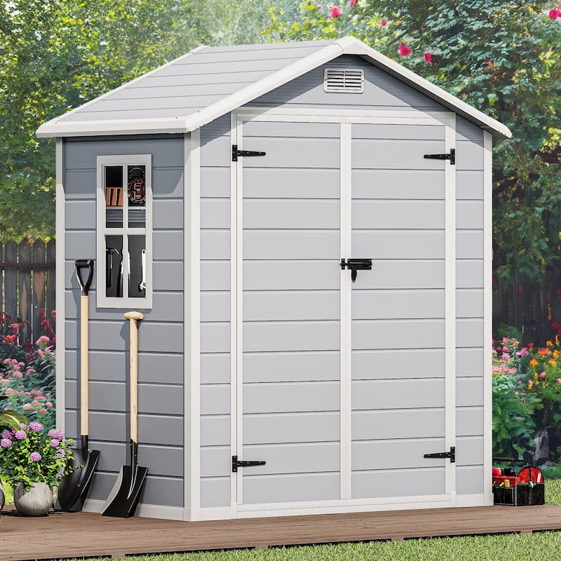 Moasis Plastic Storage Shed - 6.2x3.4ft - Grey