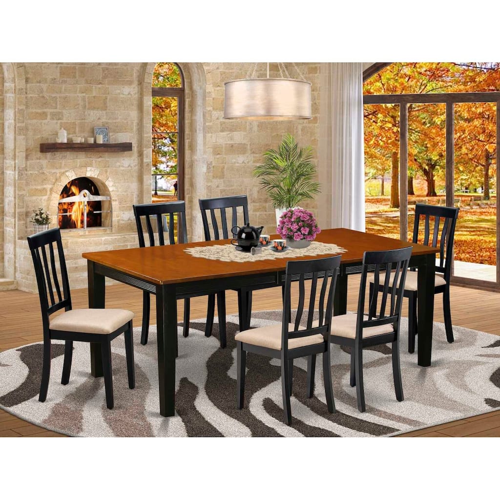 Rectangular Kitchen Dinette Table Set - 8 Seat Dining Table with Chairs