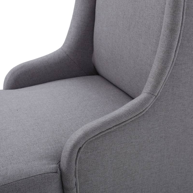 Modern Upholstered Fabric Dining Chair with Padded Seat, High Back and Birch Wood Legs for Dining Room Living Room Bedroom
