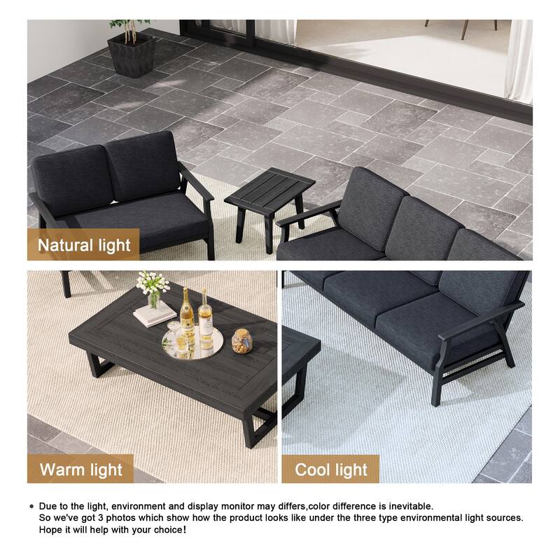 Arthur 4-Piece Teak Wood Patio Conversation Set