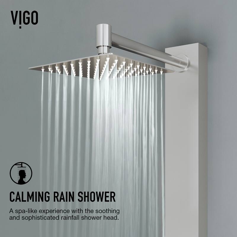 VIGO Sutton 58" H x 4" W 4-Jet Shower Panel with Square Shower Head