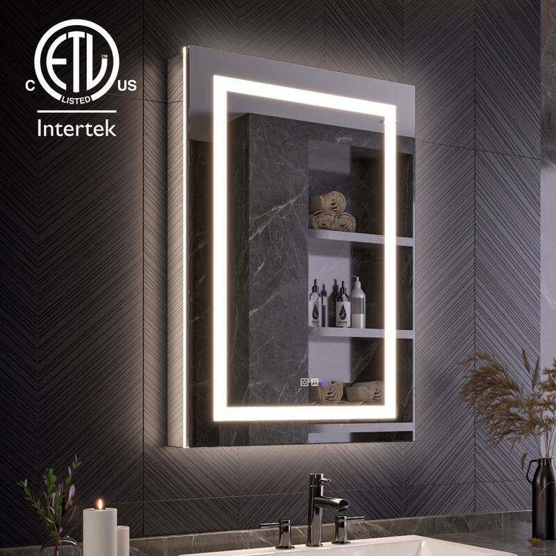 Modland 24"-42W x 36"H LED Medicine Cabinet Mirror with USB Charging,5x Magnifying Mirror
