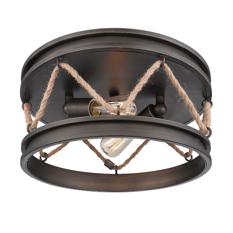 Wry Lighting Chatham 2-light Flush Mount in Gunmetal Bronze