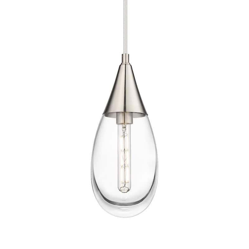 Innovations Lighting 450-1P-15-6 Malone Pendant Malone 6" Wide Mini - Satin Nickel / Clear