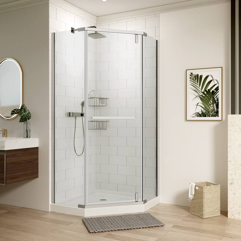 Pivot shower door, with 1/4" tempered glass