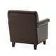 preview thumbnail 4 of 8, Leeds Brown Bonded Leather Club Chair by Christopher Knight Home