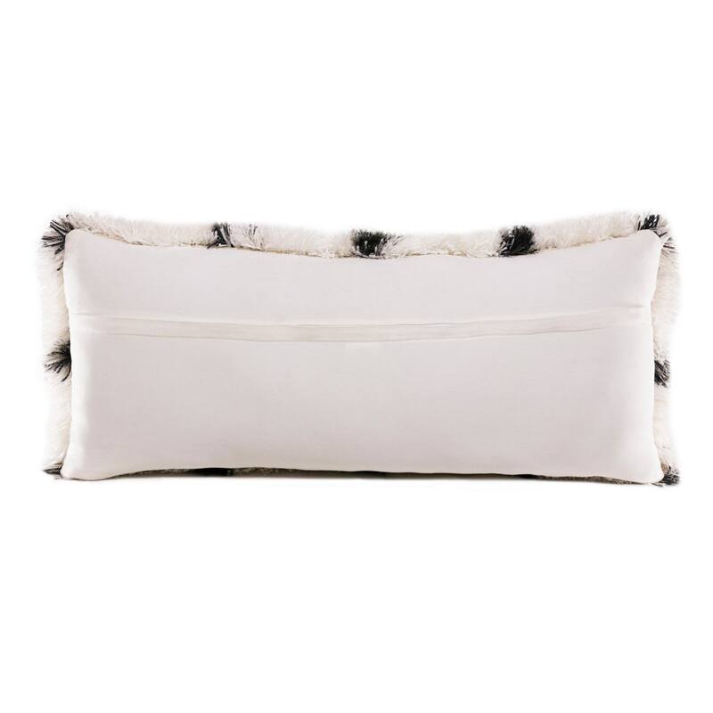 Sevita Soft Shag Glam Distressed Diamond Throw Pillow