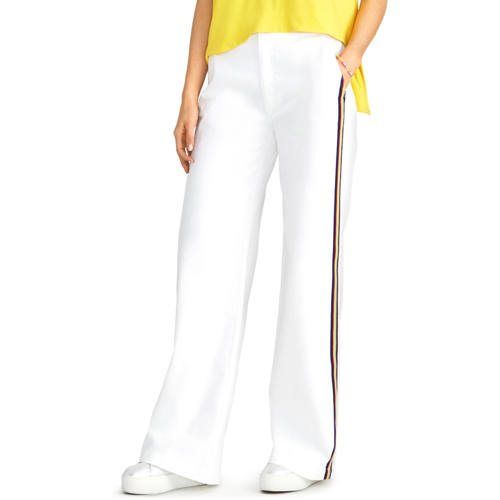 womens striped wide leg trousers