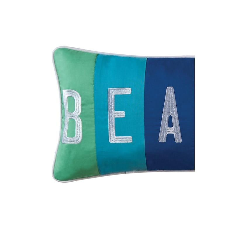 12" x 24" Beachy Embroidered Pillow