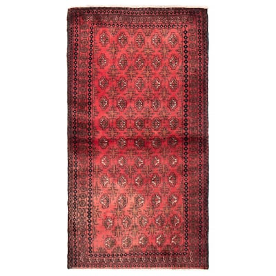 ECARPETGALLERY Hand-knotted Royal Baluch Red Wool Rug - 3'0 x 5'9