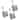 Creative Scents Elegant Crackled Glass Silver Shower Curtain Hooks - Set of 12