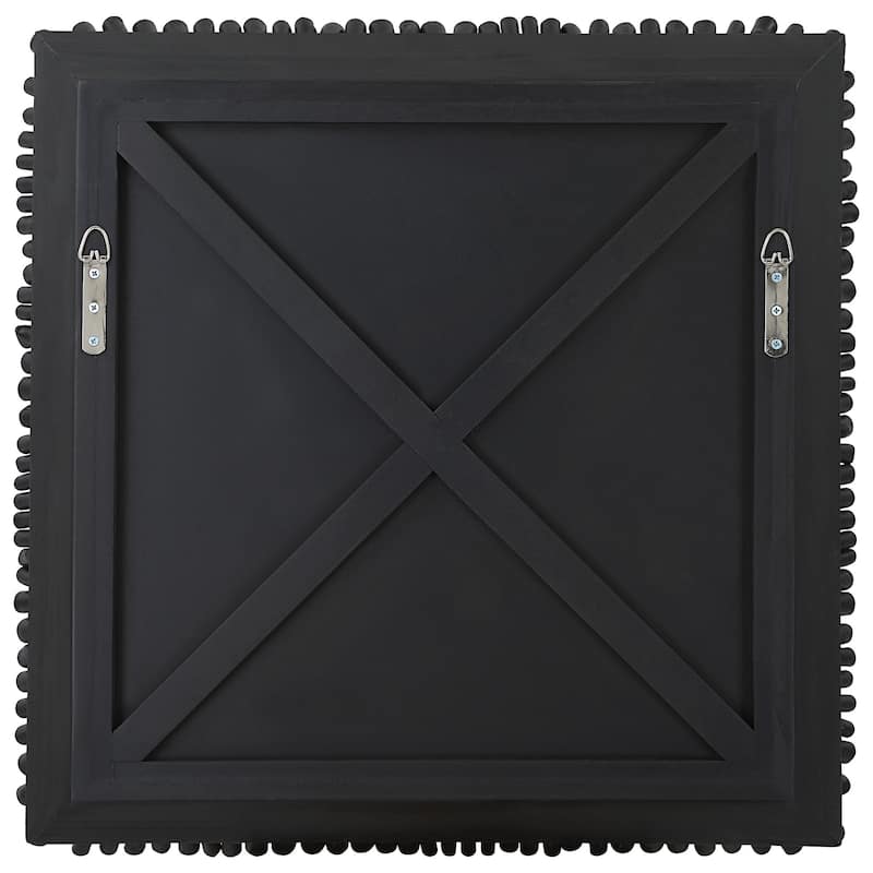 Wooden Square Panel Wall Decoration - 24" - Black