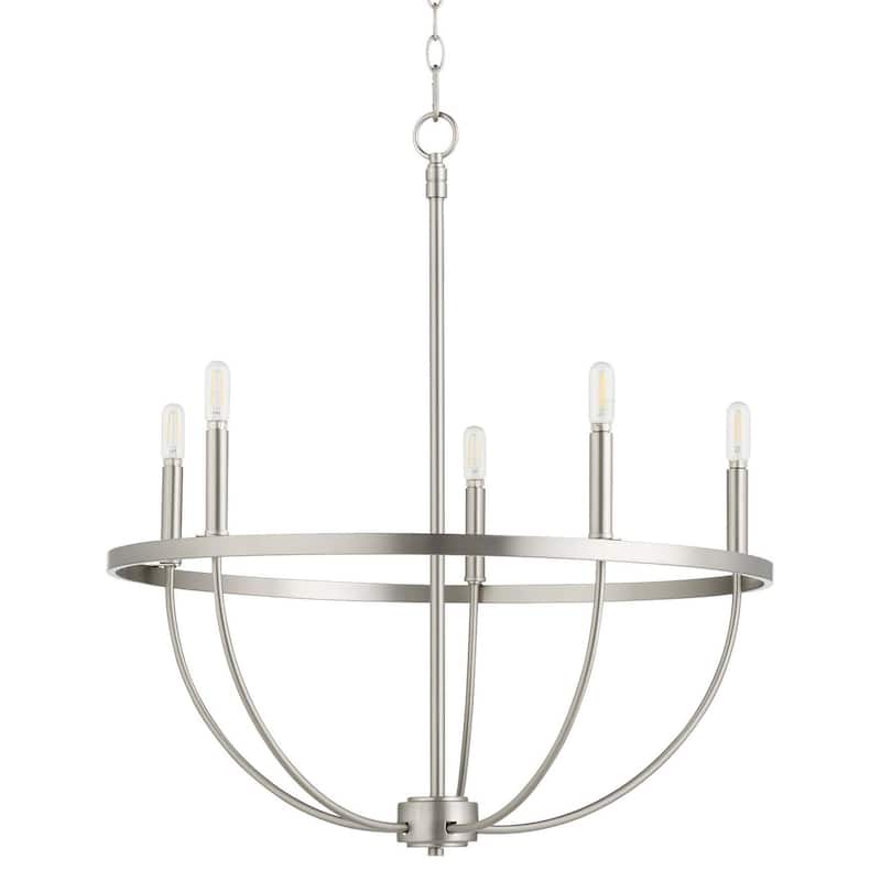 Quorum International 6374-5 Tribute 5 Light 28" Wide Ring Chandelier - Satin Nickel