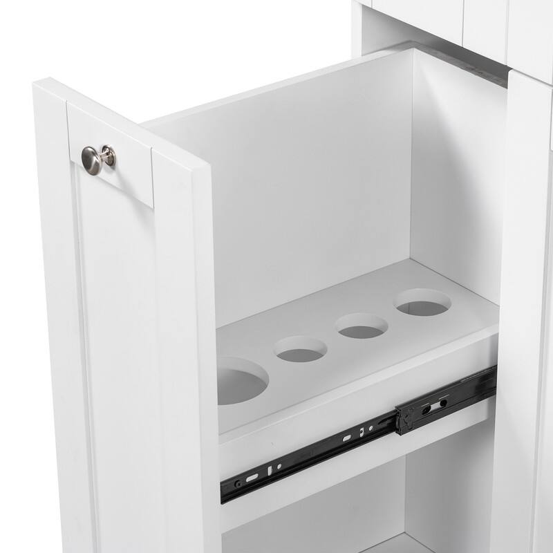 White Bathroom vanity with Single Sink ,Combo Cabinet Undermount Sink