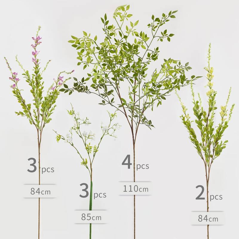 12pcs 44inch Fake Flowers Home Decor Faux Greenery Stems Branches for Vase Artificial Flowers