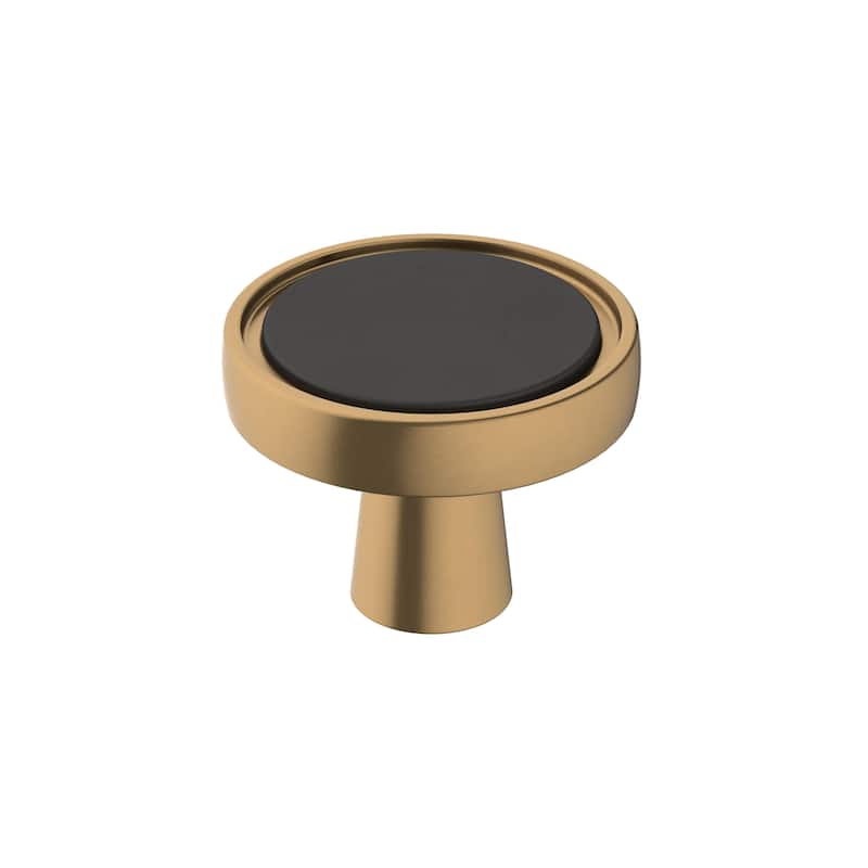 Mergence 1-3/8 in (35 mm) Diameter Matte Black/Champagne Bronze Cabinet Knob - 1.375