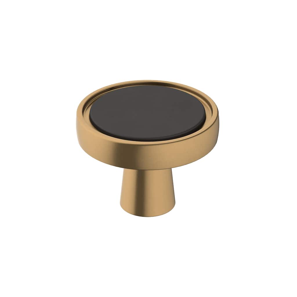 Mergence 1-3/8 in (35 mm) Diameter Matte Black/Champagne Bronze Cabinet Knob - 1.375