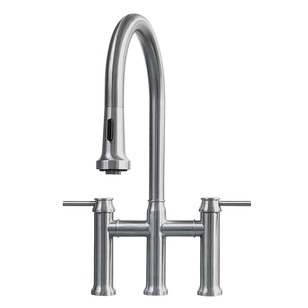 Whitehaus Waterhaus 1.5 GPM Bridge Pull Down Kitchen Faucet