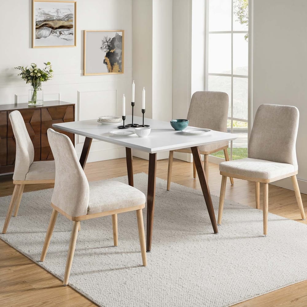 Emilia Mid-century Modern Upholstered Dining Chair Set of 4 by HULALA HOME