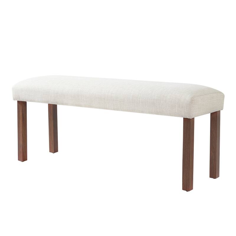 6-Piece Wood Dining Table Set, Modern Kitchen Table Set with 4 Upholstered Chairs and Bench for Living Room