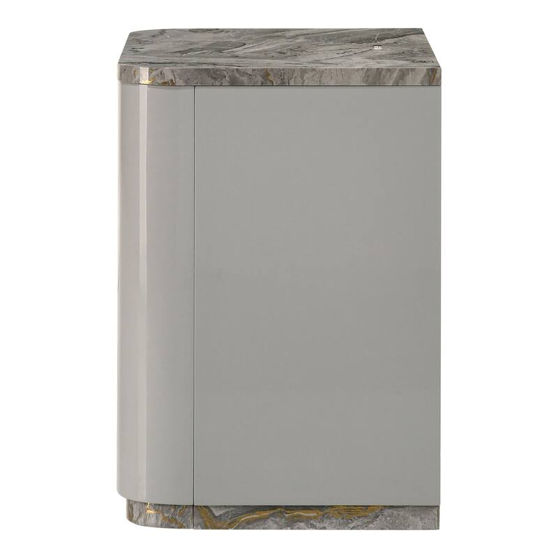 Furniture of America Sherri Modern 2-Piece Light Grey Solid Wood Kids Platform Bedroom Set with LED